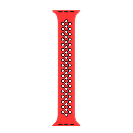 Elastic Silicone Watchband For Apple Watch Series 6 & SE & 5 & 4 44mm / 3 & 2 & 1 42mm, 150mm (Red Black), 160mm (White Black) - DealBuddy