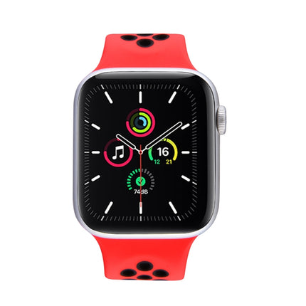 Elastic Silicone Watchband For Apple Watch Series 6 & SE & 5 & 4 44mm / 3 & 2 & 1 42mm, 150mm (Red Black), 160mm (White Black) - DealBuddy