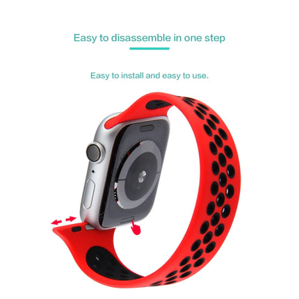 Elastic Silicone Watchband For Apple Watch Series 6 & SE & 5 & 4 44mm / 3 & 2 & 1 42mm, 150mm (Red Black), 160mm (White Black) - DealBuddy