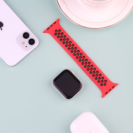 Elastic Silicone Watchband For Apple Watch Series 6 & SE & 5 & 4 44mm / 3 & 2 & 1 42mm, 150mm (Red Black), 160mm (White Black) - DealBuddy
