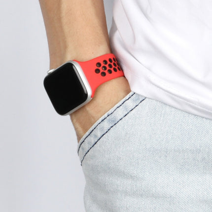 Elastic Silicone Watchband For Apple Watch Series 6 & SE & 5 & 4 44mm / 3 & 2 & 1 42mm, 150mm (Red Black), 160mm (White Black) - DealBuddy