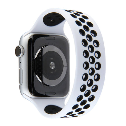 Elastic Silicone Watchband For Apple Watch Series 6 & SE & 5 & 4 44mm / 3 & 2 & 1 42mm, 150mm (Red Black), 160mm (White Black) - DealBuddy