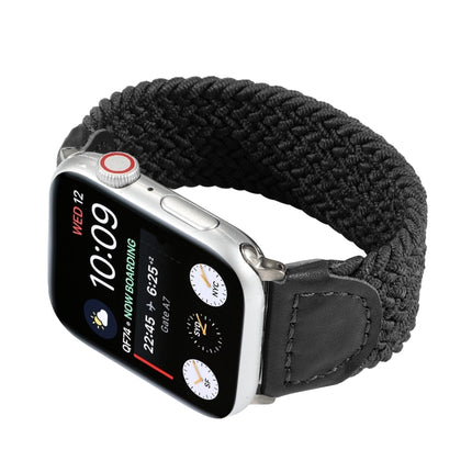 Nylon + Leather Braided Watchband For Apple Watch Series 6 & SE & 5 & 4 40mm / 3 & 2 & 1 38mm, S, M, L - DealBuddy
