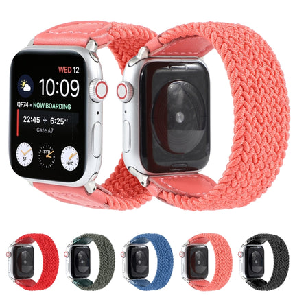 Nylon + Leather Braided Watchband For Apple Watch Series 6 & SE & 5 & 4 44mm / 3 & 2 & 1 42mm, S, M, L - DealBuddy