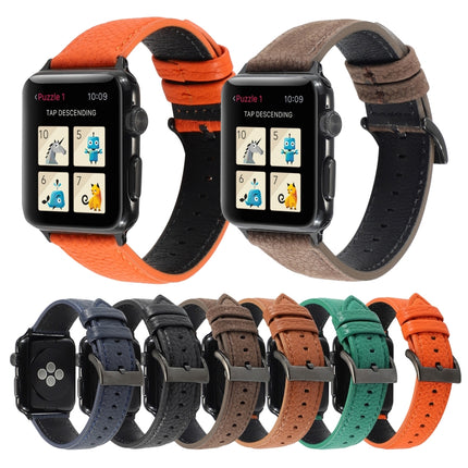 Litchi Texture Genuine Leather Watchband For Apple Watch Series 6 & SE & 5 & 4 40mm / 3 & 2 & 1 38mm - DealBuddy