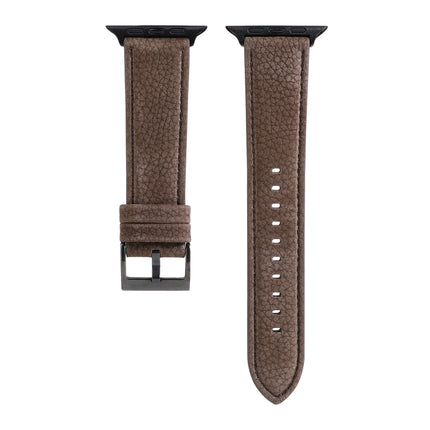 Litchi Texture Genuine Leather Watchband For Apple Watch Series 6 & SE & 5 & 4 44mm / 3 & 2 & 1 42mm - DealBuddy