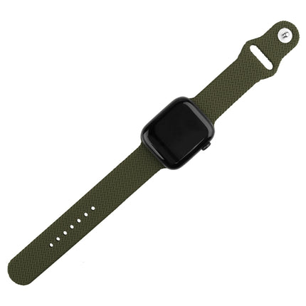 Woven Pattern Silicone Snap Watchband For Apple Watch Series 6 & SE & 5 & 4 40mm / 3 & 2 & 1 38mm, For Apple Watch Series 7 41mm / 6 & SE & 5 & 4 40mm / 3 & 2 & 1 38mm, For Apple Watch Series 8&7 41mm / SE 2&6&SE&5&4 40mm / 3&2&1 38mm - DealBuddy