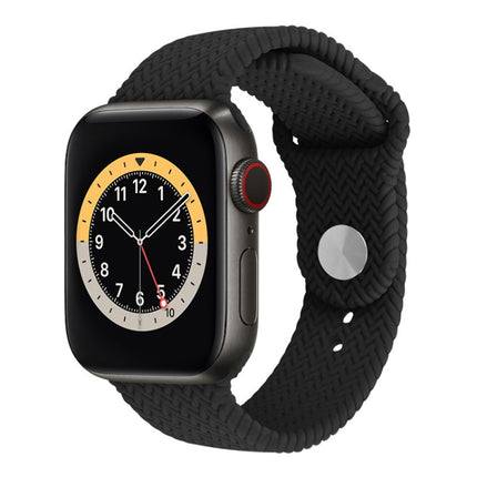 Woven Pattern Silicone Snap Watchband For Apple Watch Series 6 & SE & 5 & 4 40mm / 3 & 2 & 1 38mm - DealBuddy