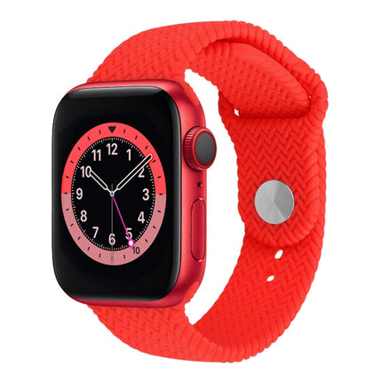 Woven Pattern Silicone Snap Watchband For Apple Watch Series 6 & SE & 5 & 4 40mm / 3 & 2 & 1 38mm - DealBuddy