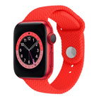 Woven Pattern Silicone Snap Watchband For Apple Watch Series 6 & SE & 5 & 4 40mm / 3 & 2 & 1 38mm - DealBuddy