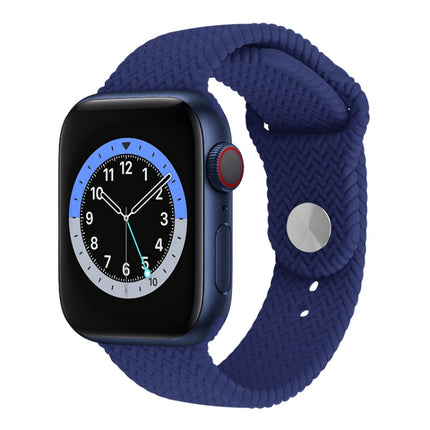 Woven Pattern Silicone Snap Watchband For Apple Watch Series 6 & SE & 5 & 4 40mm / 3 & 2 & 1 38mm, For Apple Watch Series 7 41mm / 6 & SE & 5 & 4 40mm / 3 & 2 & 1 38mm, For Apple Watch Series 8&7 41mm / SE 2&6&SE&5&4 40mm / 3&2&1 38mm - DealBuddy
