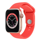 Woven Pattern Silicone Snap Watchband For Apple Watch Series 6 & SE & 5 & 4 40mm / 3 & 2 & 1 38mm - DealBuddy