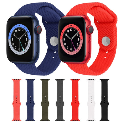 Woven Pattern Silicone Snap Watchband For Apple Watch Series 6 & SE & 5 & 4 40mm / 3 & 2 & 1 38mm - DealBuddy