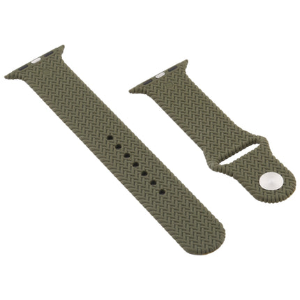 Woven Pattern Silicone Snap Watchband For Apple Watch Series 6 & SE & 5 & 4 44mm / 3 & 2 & 1 42mm - DealBuddy