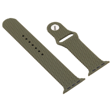 Woven Pattern Silicone Snap Watchband For Apple Watch Series 6 & SE & 5 & 4 44mm / 3 & 2 & 1 42mm - DealBuddy