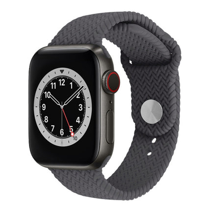 Woven Pattern Silicone Snap Watchband For Apple Watch Series 6 & SE & 5 & 4 44mm / 3 & 2 & 1 42mm - DealBuddy