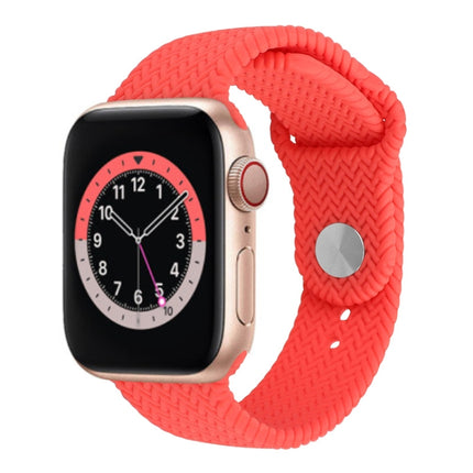 Woven Pattern Silicone Snap Watchband For Apple Watch Series 6 & SE & 5 & 4 44mm / 3 & 2 & 1 42mm, For Apple Watch Ultra 49mm / Series 8&7 45mm / SE 2&6&SE&5&4 44mm / 3&2&1 42mm, For Apple Watch Series 7 45mm / 6 & SE & 5 & 4 44mm / 3 & 2 & 1 42mm - DealBuddy