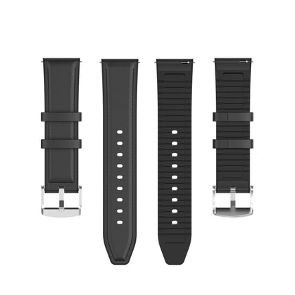 22mm Silicone Leather Replacement Strap Watchband for Samsung Galaxy Watch 3 45mm - DealBuddy