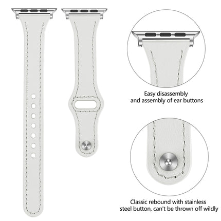 Leather Replacement Strap Watchband with Steel Button, For Apple Watch Series 7  41mm / & 6 & SE & 5 & 4 40mm, For Apple Watch Series  7  45mm / & 6 & SE & 5 & 4 44mm - DealBuddy