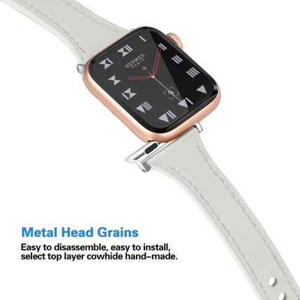 Leather Replacement Strap Watchband with Steel Button, For Apple Watch Series 7  41mm / & 6 & SE & 5 & 4 40mm, For Apple Watch Series  7  45mm / & 6 & SE & 5 & 4 44mm - DealBuddy