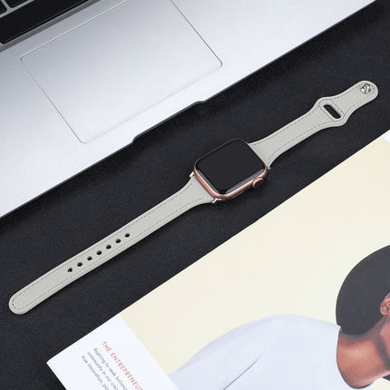 Leather Replacement Strap Watchband with Steel Button, For Apple Watch Series 7  41mm / & 6 & SE & 5 & 4 40mm, For Apple Watch Series  7  45mm / & 6 & SE & 5 & 4 44mm - DealBuddy
