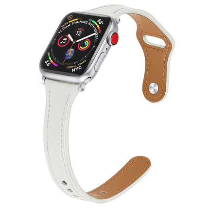 Leather Replacement Strap Watchband with Steel Button, For Apple Watch Series 7  41mm / & 6 & SE & 5 & 4 40mm, For Apple Watch Series  7  45mm / & 6 & SE & 5 & 4 44mm - DealBuddy