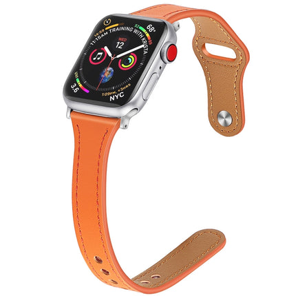 Leather Replacement Strap Watchband with Steel Button, For Apple Watch Series 7  41mm / & 6 & SE & 5 & 4 40mm, For Apple Watch Series  7  45mm / & 6 & SE & 5 & 4 44mm - DealBuddy