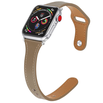 Leather Replacement Strap Watchband with Steel Button, For Apple Watch Series 7  41mm / & 6 & SE & 5 & 4 40mm, For Apple Watch Series  7  45mm / & 6 & SE & 5 & 4 44mm - DealBuddy