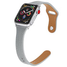 Leather Replacement Strap Watchband with Steel Button, For Apple Watch Series 7  41mm / & 6 & SE & 5 & 4 40mm, For Apple Watch Series  7  45mm / & 6 & SE & 5 & 4 44mm - DealBuddy