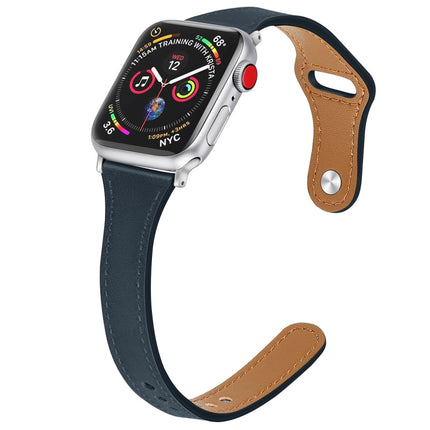 Leather Replacement Strap Watchband with Steel Button, For Apple Watch Series 7  41mm / & 6 & SE & 5 & 4 40mm, For Apple Watch Series  7  45mm / & 6 & SE & 5 & 4 44mm - DealBuddy