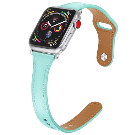 Leather Replacement Strap Watchband with Steel Button, For Apple Watch Series 7  41mm / & 6 & SE & 5 & 4 40mm, For Apple Watch Series  7  45mm / & 6 & SE & 5 & 4 44mm - DealBuddy