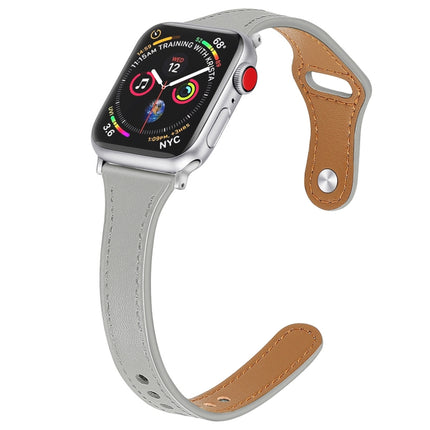 Leather Replacement Strap Watchband with Steel Button, For Apple Watch Series 7  41mm / & 6 & SE & 5 & 4 40mm, For Apple Watch Series  7  45mm / & 6 & SE & 5 & 4 44mm - DealBuddy