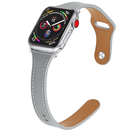 Leather Replacement Strap Watchband with Steel Button, For Apple Watch Series 7  41mm / & 6 & SE & 5 & 4 40mm, For Apple Watch Series  7  45mm / & 6 & SE & 5 & 4 44mm - DealBuddy