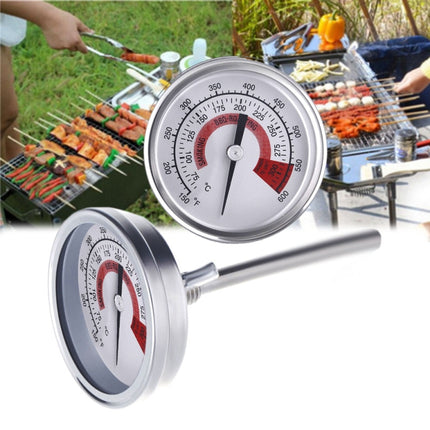 Stainless Steel Oven Thermometers BBQ Smoker Pit Grill Bimetallic Thermometer Temp Gauge Cooking Tools with Dual Display & Anti-fog Glass - DealBuddy