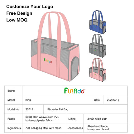 FUNADD Portable Breathable Pet Bag Outdoor Shoulder Tote Bag, Breathable Pet Bag - DealBuddy