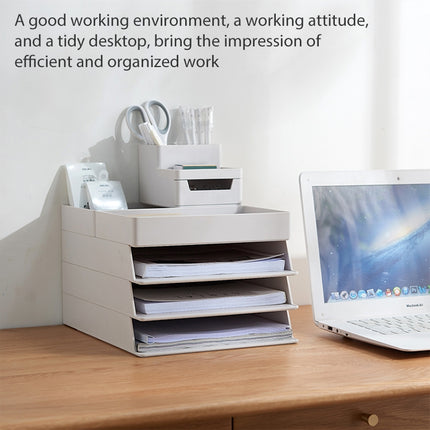 Desk-top Removable Pen Holder Stationery Box Assembly File Storage Box, 0115-2 (Blue Green), 0115-2 (Grey White) - DealBuddy