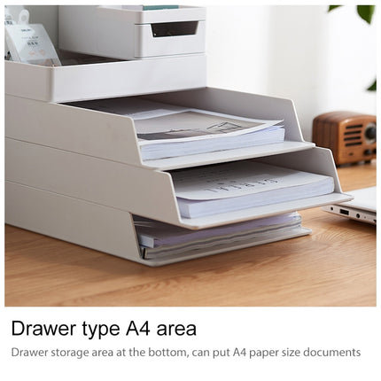 Desktop Removable Assembled Small File Storage Box, 0115-3 (Blue Green), 0115-3 (Grey White) - DealBuddy