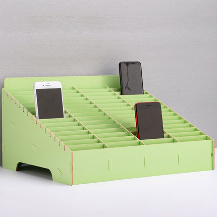 Wooden Multi-cell Mobile Phone Film Stand Desktop Display Rack, 60 Grids, Size: 41.7x34.5x23cm, 60 Grids, Pink, 60 Grids, Green, 60 Grids, Blue