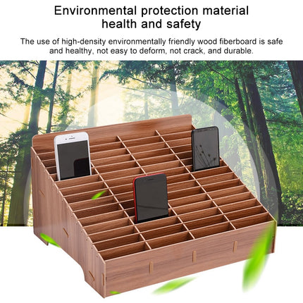 Wooden Multi-cell Mobile Phone Film Stand Desktop Display Rack, 60 Grids, Size: 41.7x34.5x23cm, 60 Grids, Blue, 60 Grids, Pink, 60 Grids, Green