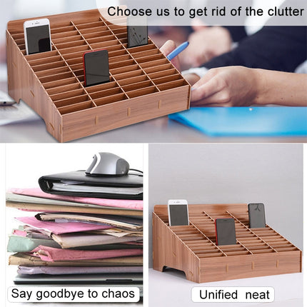 Wooden Multi-cell Mobile Phone Film Stand Desktop Display Rack, 60 Grids, Size: 41.7x34.5x23cm, 60 Grids, Blue, 60 Grids, Pink, 60 Grids, Green
