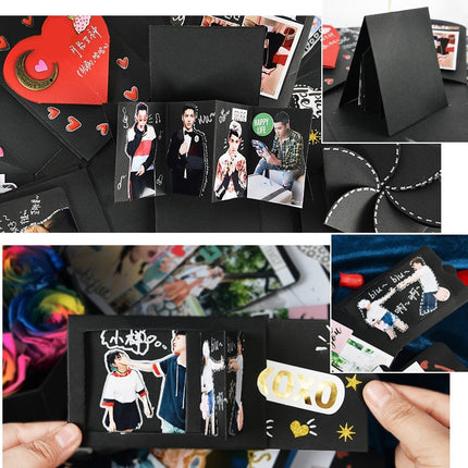 Heart Shape DIY Handmade Photo Album Surprise Explosion Bouncing Gift Box