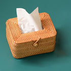 ZJH01 Mini Restaurant Desktop Rattan Braided Tissue Storage Box Case