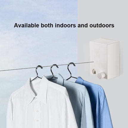 Retractable Indoor And Outdoor Clothes Wall Hanger Magic Drying Rack Balcony Bathroom Invisible Clothesline Wire Rope, White, Silver - DealBuddy