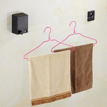 Retractable Indoor And Outdoor Clothes Wall Hanger Magic Drying Rack Balcony Bathroom Invisible Clothesline Wire Rope, White, Silver