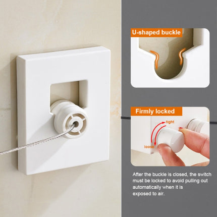 Retractable Indoor And Outdoor Clothes Wall Hanger Magic Drying Rack Balcony Bathroom Invisible Clothesline Wire Rope, White, Silver - DealBuddy