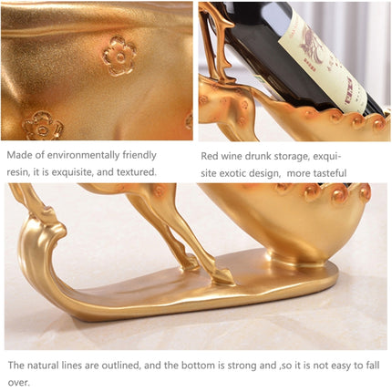 Creative Sika Deer Shape Wine Shelf Drain Rack Bottle Holder Living Room Ornaments Gift - DealBuddy