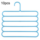 10pcs Multi-function 5 Layers Pants Scarf Silk Tie Plastic Clothes Hangers