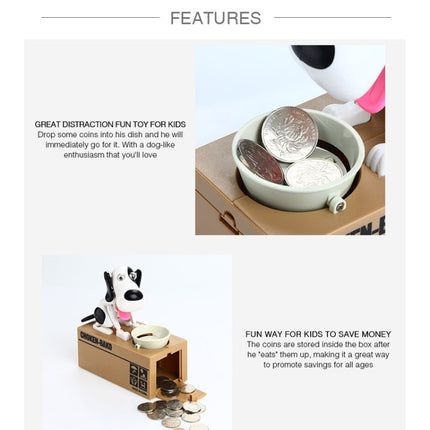 Creative Cartoon Edacious Puppy Automatic Money Eating Coin Saving Box