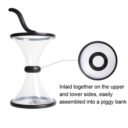 Vortex Bank Decompression Transparent Funnel Gravity Rotating Coin Storage Box