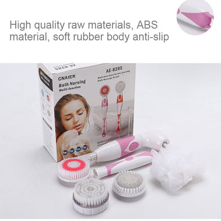 Multi-function Electric Waterproof Bath Cleansing Brush Long-handled Massage Brush, with 4 Brush Heads